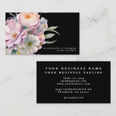 Elegante Sweet Blume Schwarze Visitenkarten Visitenkarte (Vorne/Hinten)