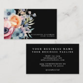 Elegante Sweet Blume Schwarze Visitenkarten Visitenkarte (Vorne/Hinten)