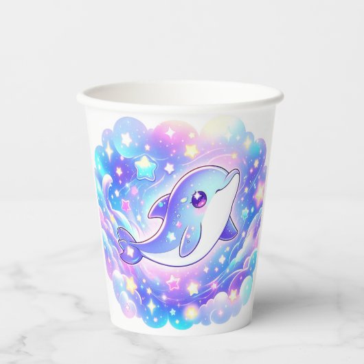 Elegante Sweet Dolphin Baby Dusche Pappbecher (Vorderseite)