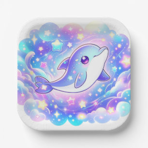 Elegante Sweet Dolphin Baby Dusche Pappteller