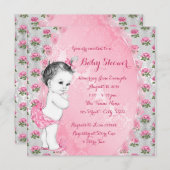 Elegante Sweet Pink Baby Dusche Einladung (Vorne/Hinten)