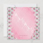 Elegante Sweet Pink Baby Dusche Einladung (Rückseite)