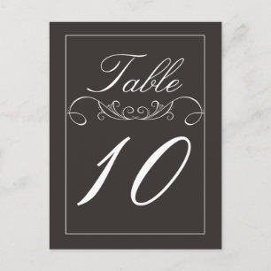 Elegante Swirl Black Wedding Tischnummer Cards