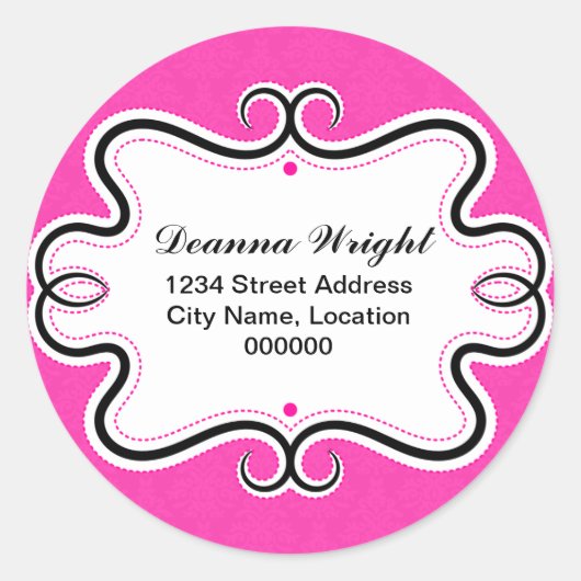 Elegante Swirl Border- und Damask Stickers (Vorderseite)