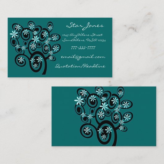 Elegante Swirl Business Card - Kust.. - Individuel Visitenkarte (Vorne/Hinten)