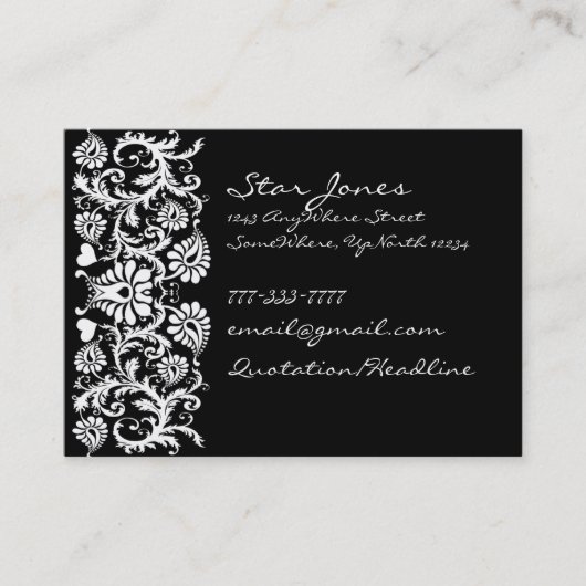 Elegante Swirl Business Card Visitenkarte (Vorderseite)