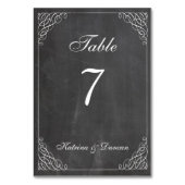 Elegante Swirl Chalkboard Personalisierte Tafelkar Tischnummer (Rückseite)