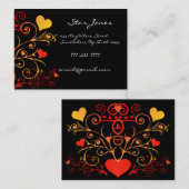 Elegante Swirl Heart Business Card Visitenkarte (Vorne/Hinten)