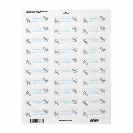 Elegante Swirl Mailing Labels Vorlage (Vorne)