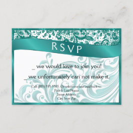 Elegante Swirl RSVP Card 3.5x5 - Aquamarin Karte