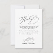 Elegante Swirl-Schrift einfache Hochzeit Dankeskarte (Vorderseite)