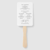 Elegante Swirl-Schrift Einfache Hochzeitsprogramme Fächer (Rückseite)