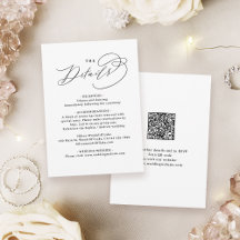Elegante Swirl-Schrift Hochzeitsdetails im QR-Code