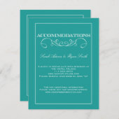 Elegante Swirl Turquoise Unterkunft Karte (Vorne/Hinten)