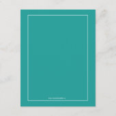 Elegante Swirl Turquoise Unterkunft Karte (Rückseite)