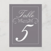 Elegante Swirl Wedding Tischnummer Cards (Vorderseite)