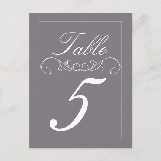 Elegante Swirl Wedding Tischnummer Cards (Vorderseite)