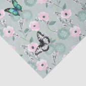 Elegante Szene und rosa Florals mit Schmetterlinge Seidenpapier (Ausschnitt)