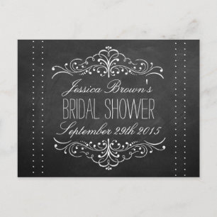 Elegante Tafel-Brautparty-Rezept-Karten Einladungspostkarte