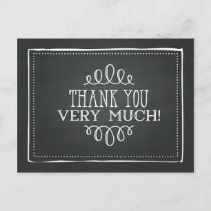 Elegante Tafel-Schreibtafel Danke – Minimalistisch Postkarte