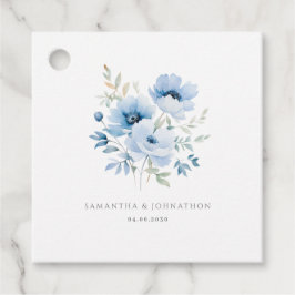 Elegante Tags für die Blue Floral Watercolor-Gastg Geschenkanhänger