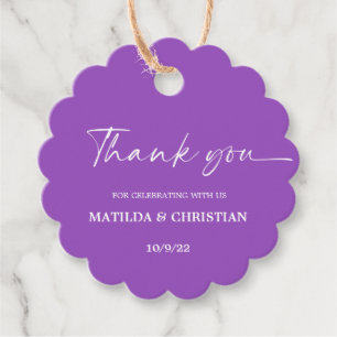 Elegante Tags für Lila Gastgeschenk Hochzeit Geschenkanhänger