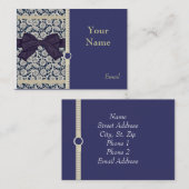 Elegante TAN-Spitze auf Marine-Visitenkarten Visitenkarte (Vorne/Hinten)