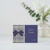 Elegante TAN-Spitze auf Marine-Visitenkarten Visitenkarte (Stehend Vorderseite)