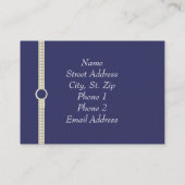 Elegante TAN-Spitze auf Marine-Visitenkarten Visitenkarte (Rückseite)