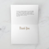 Elegante Tan- und White Monogram-Initialen Dankeskarte (Innenseite)