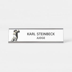 Elegante Tango-Tänzer im Vintagen Stil Schreibtischnamensplakette