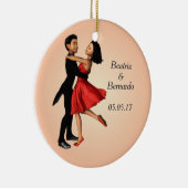 Elegante Tänzer: Rotes Seidenkleid (Personalisiert Keramik Ornament (Rechts)