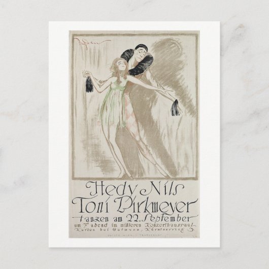 Elegante Tänzer, Werbung, Vintag Postkarte (Vorderseite)