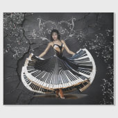 Elegante Tänzerin Geschenkpapier (Flach)