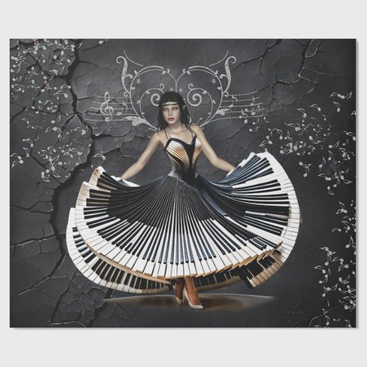 Elegante Tänzerin Geschenkpapier (Flach)