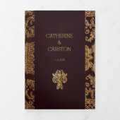 Elegante Tapestry Wedding Dreifach Gefaltete Einladung (Cover)