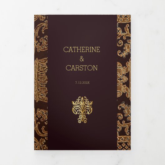 Elegante Tapestry Wedding Dreifach Gefaltete Einladung (Cover)