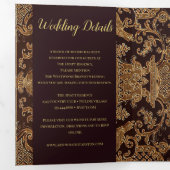 Elegante Tapestry Wedding Dreifach Gefaltete Einladung (Innen Erste Seite)