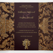Elegante Tapestry Wedding Dreifach Gefaltete Einladung (Innenseite Mitte)