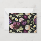 Elegante Tapisserie Watercolor Blume Dankeschön an Mitteilungskarte (Rückseite)