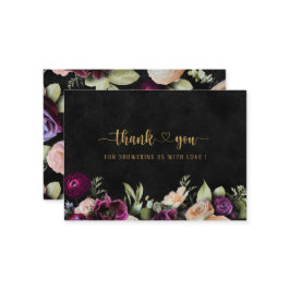 Elegante Tapisserie Watercolor Blume Dankeschön an Mitteilungskarte
