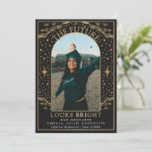 Elegante Tarot Abschluss Foto Announcement Card Einladung (Stehend Vorderseite)