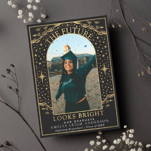 Elegante Tarot Abschluss Foto Announcement Card Einladung