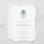 Elegante Tartan Chinoiserie Brautparty Einladung (Vorderseite)