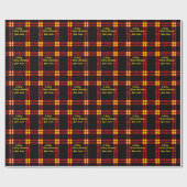 Elegante tartan kariert bearbeitbaren Text Weihnac Geschenkpapier (Flach)