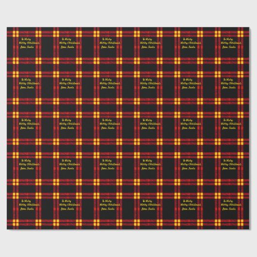 Elegante tartan kariert bearbeitbaren Text Weihnac Geschenkpapier (Flach)