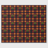 Elegante tartan kariert bearbeitbaren Text Weihnac Geschenkpapier (Flach)