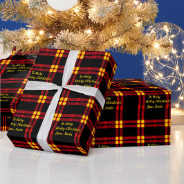 Elegante tartan kariert bearbeitbaren Text Weihnac Geschenkpapier