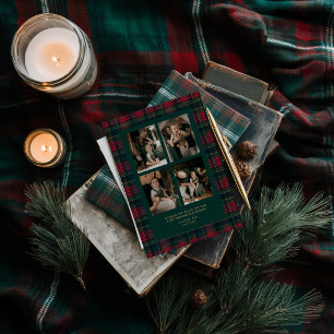 Elegante Tartan-Karo-Familienfoto Weihnachten