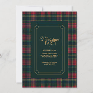 Elegante Tartan-Karo-Familienfoto-Weihnachten Feiertagskarte